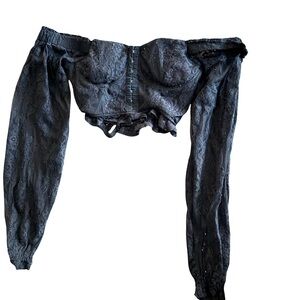 Almost Famous Black Top with Branded Label